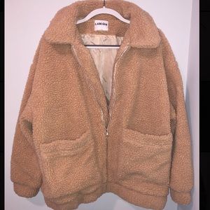 Oversized teddy jacket